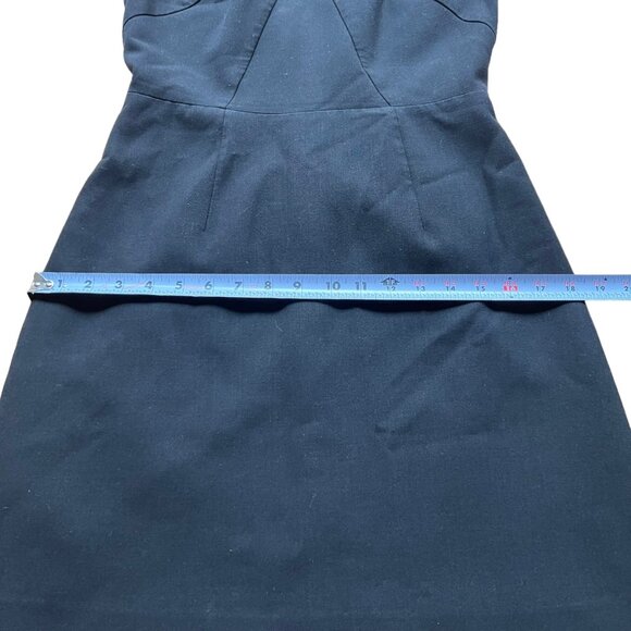 Milly Size 4 Black Sleeveless Peekaboo Front Cutout Back Zip Sheath Mini Dress - Picture 10 of 15